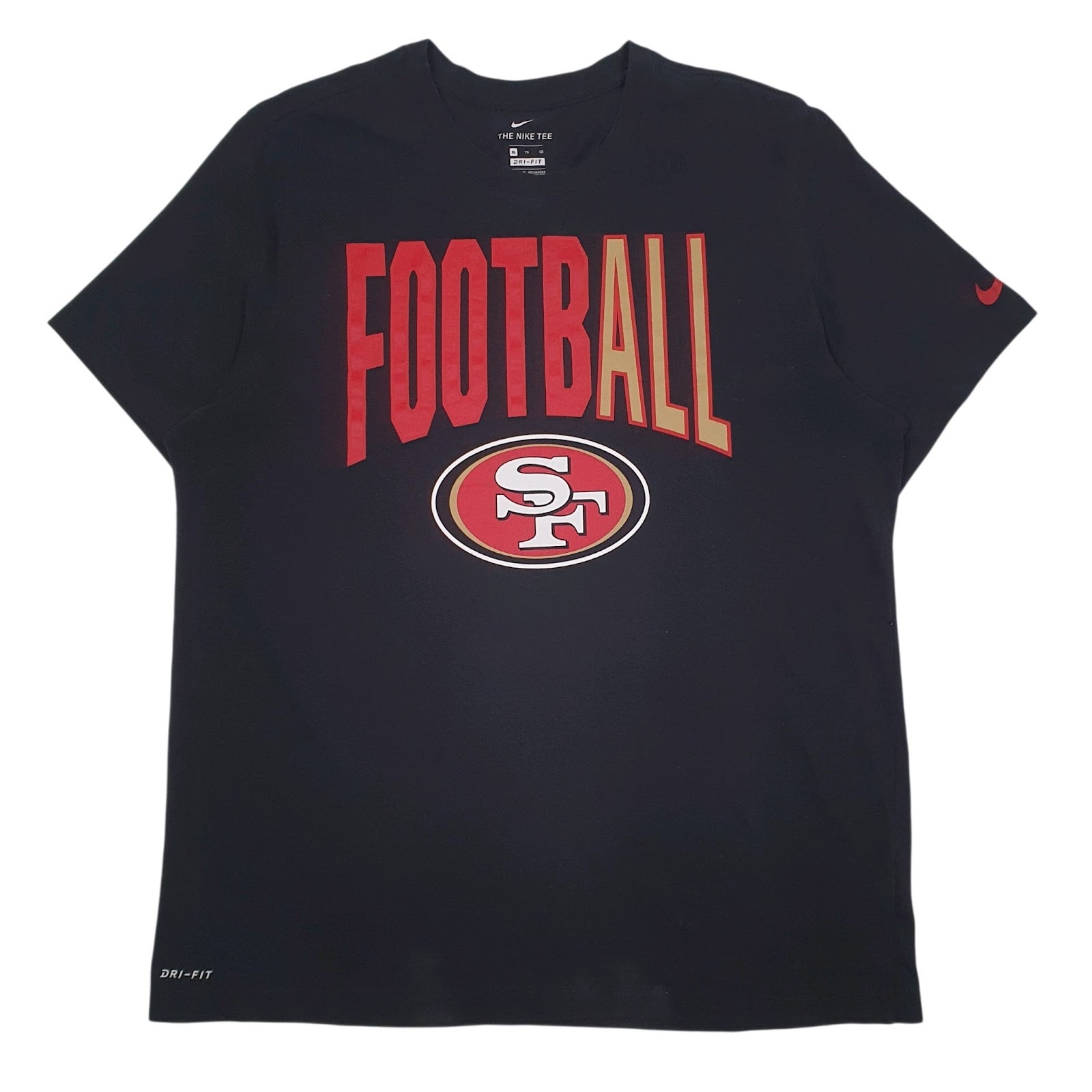 Mens Black Nike Dri-Fit NFL San Francisco Football Short Sleeve T Shirt