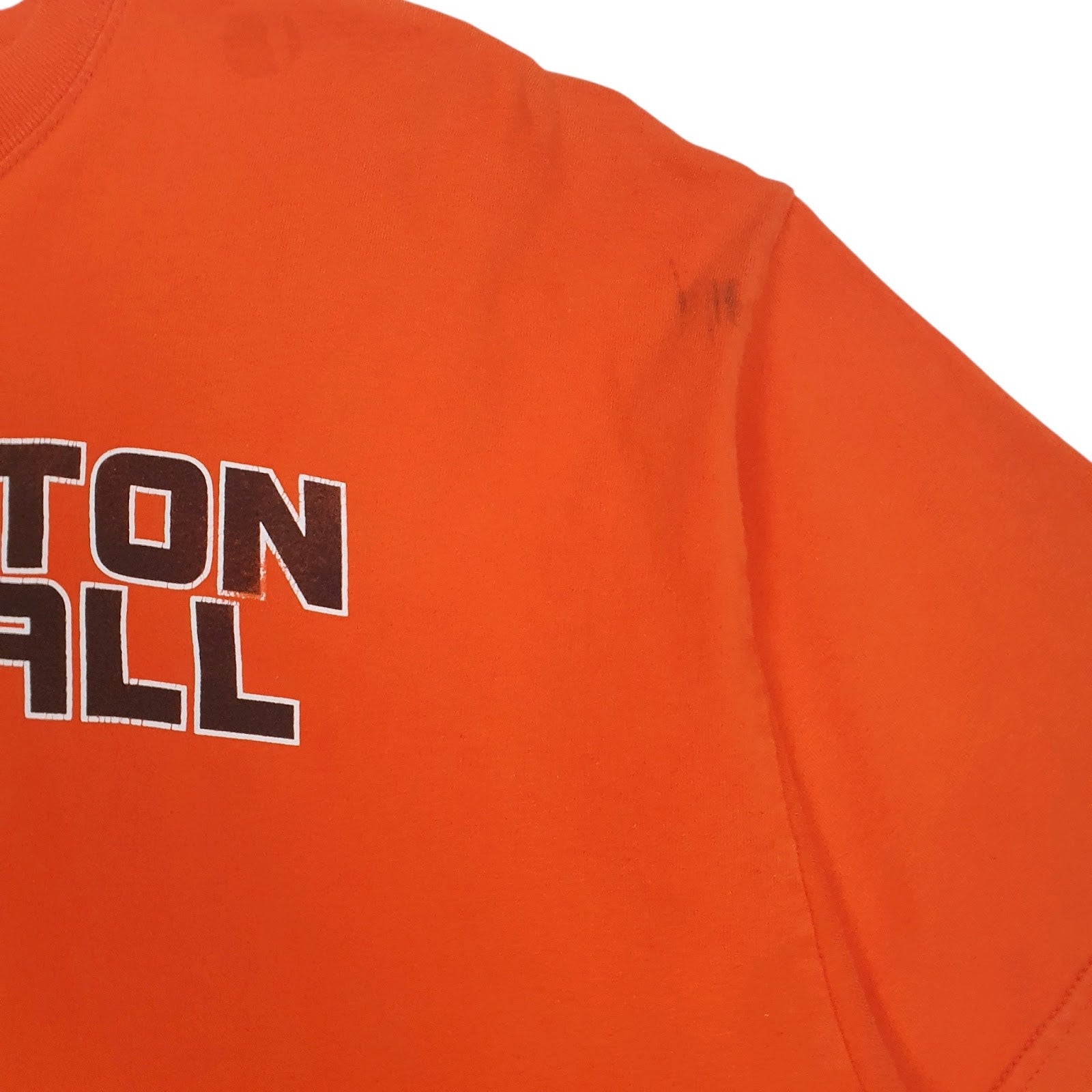 Mens Orange Port & Company Princeton Football  T Shirt