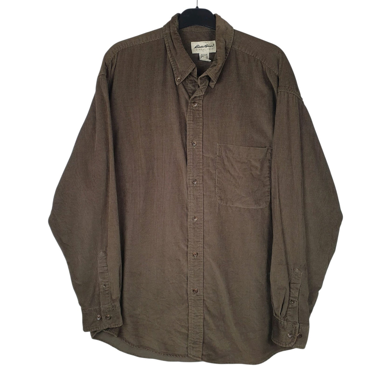 Mens Green Eddie Bauer Corduroy Long Sleeve Shirt