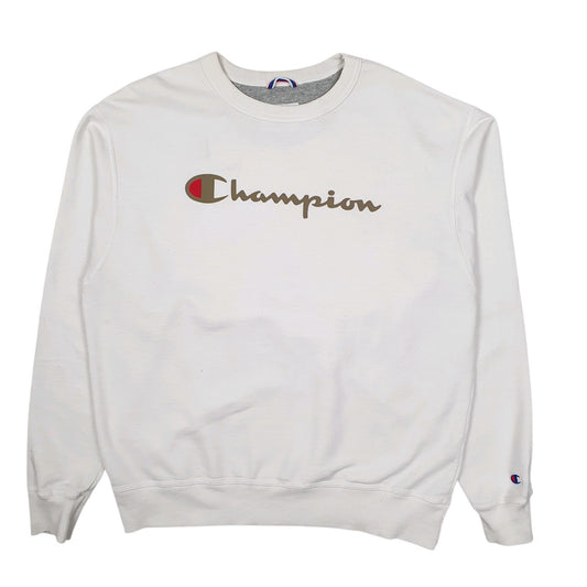 Mens White Champion  Crewneck Jumper