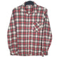 Mens Beige Konig Vintage Flannel Button Up Long Sleeve Shirt