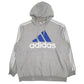 Mens Grey Adidas Spellout Hoodie Jumper