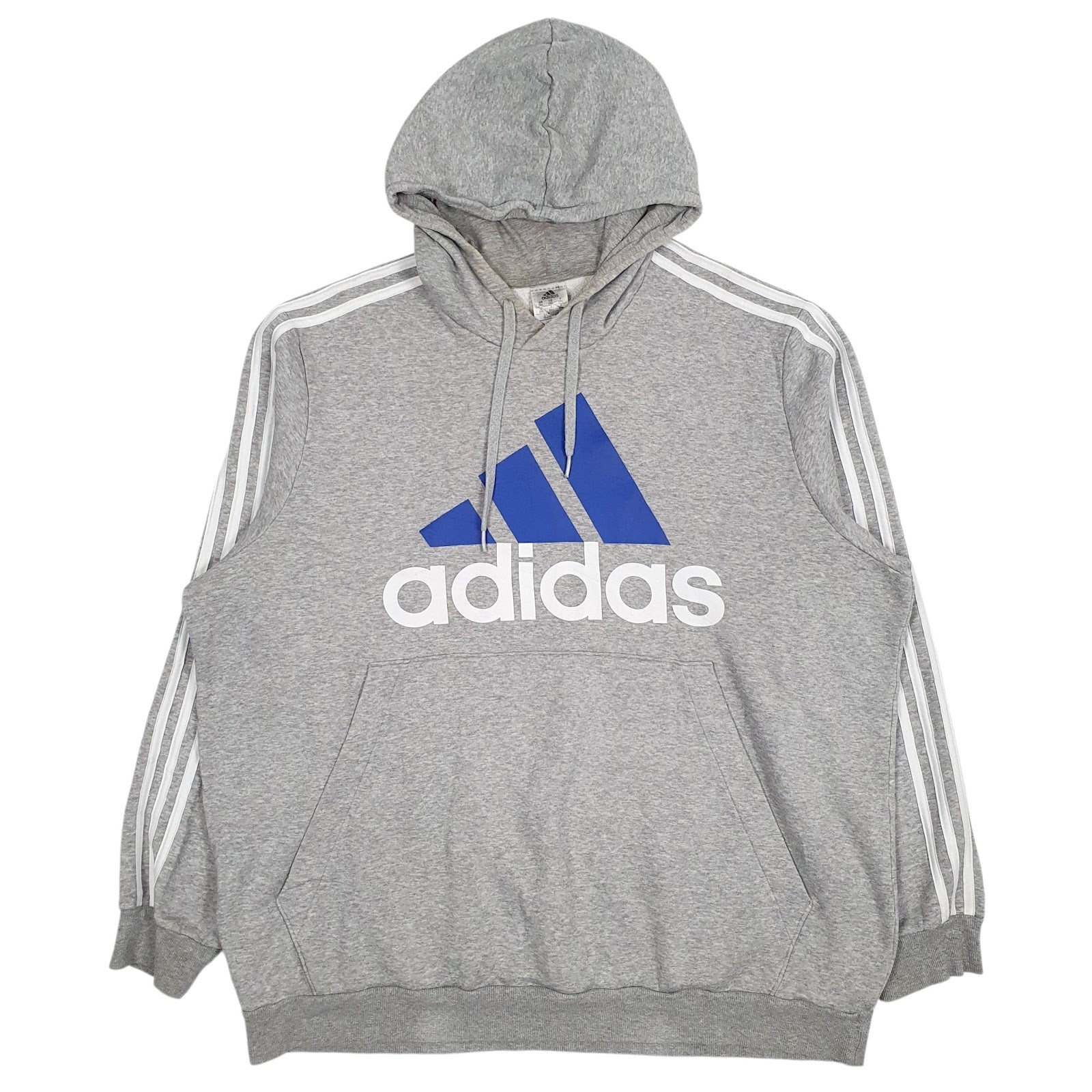 Mens Grey Adidas Spellout Hoodie Jumper