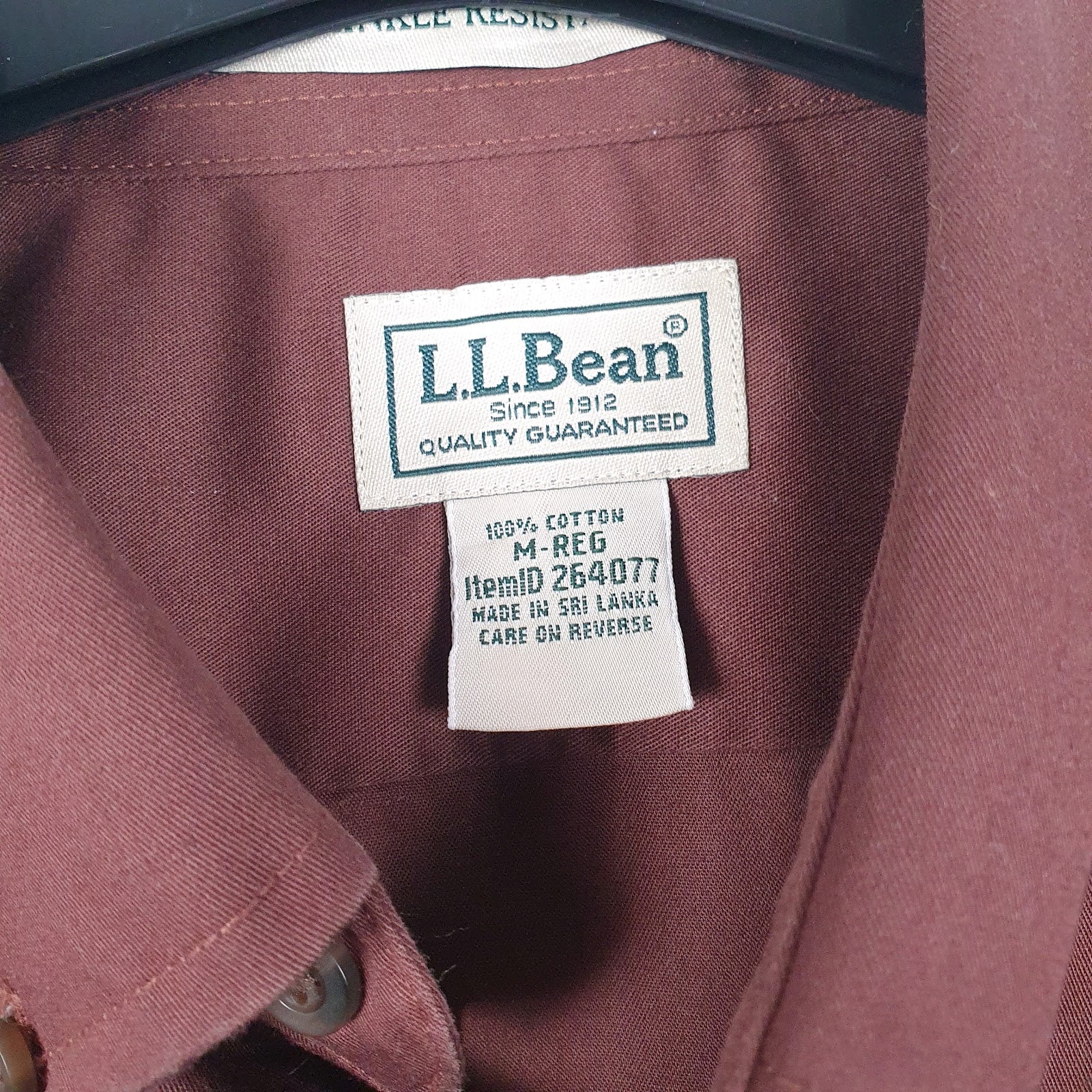 Mens Burgundy L.L.Bean   Shirt