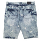 Mens Blue Road Narrow Distressed  Shorts