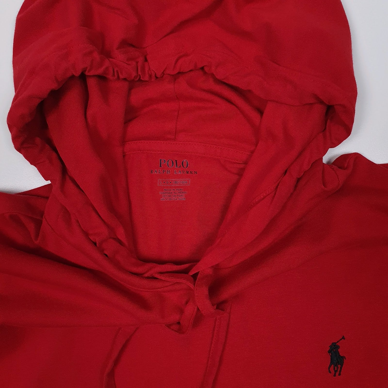 Mens Red Polo Ralph Lauren Hoodie  T Shirt
