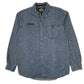 Mens Blue Harley Davidson Vintage 90s Denim Long Sleeve Shirt