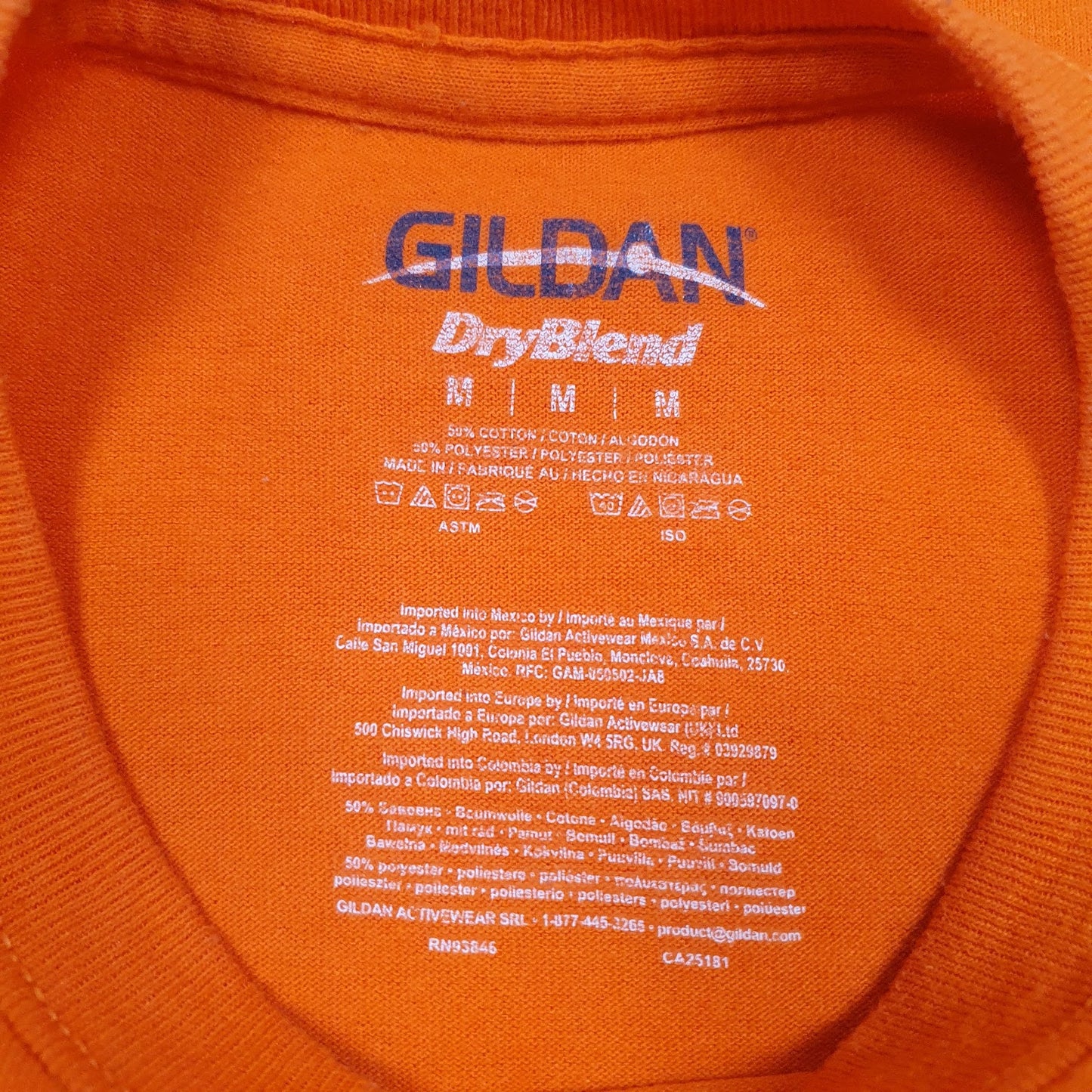 Mens Orange Gildan   T Shirt