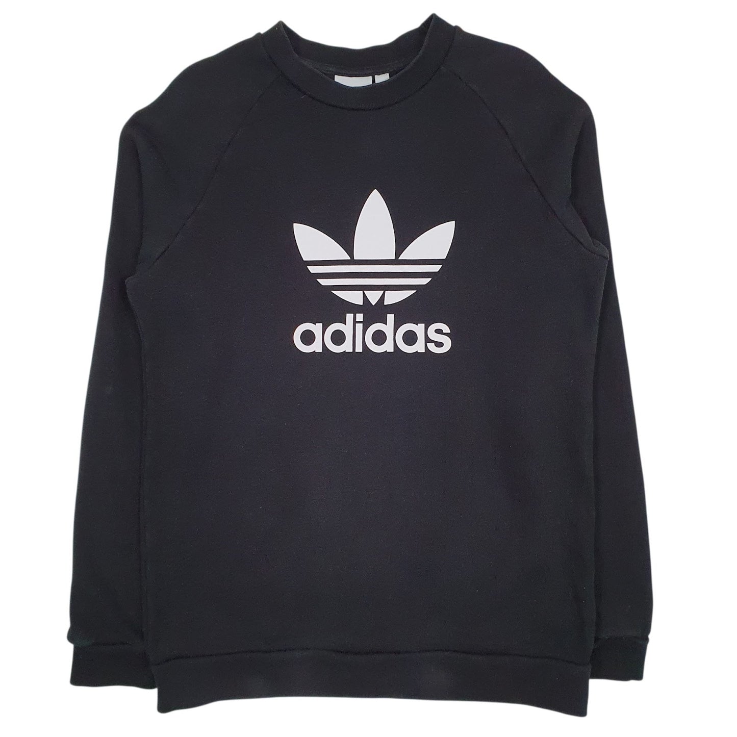 Mens Black Adidas Spellout Crewneck Jumper