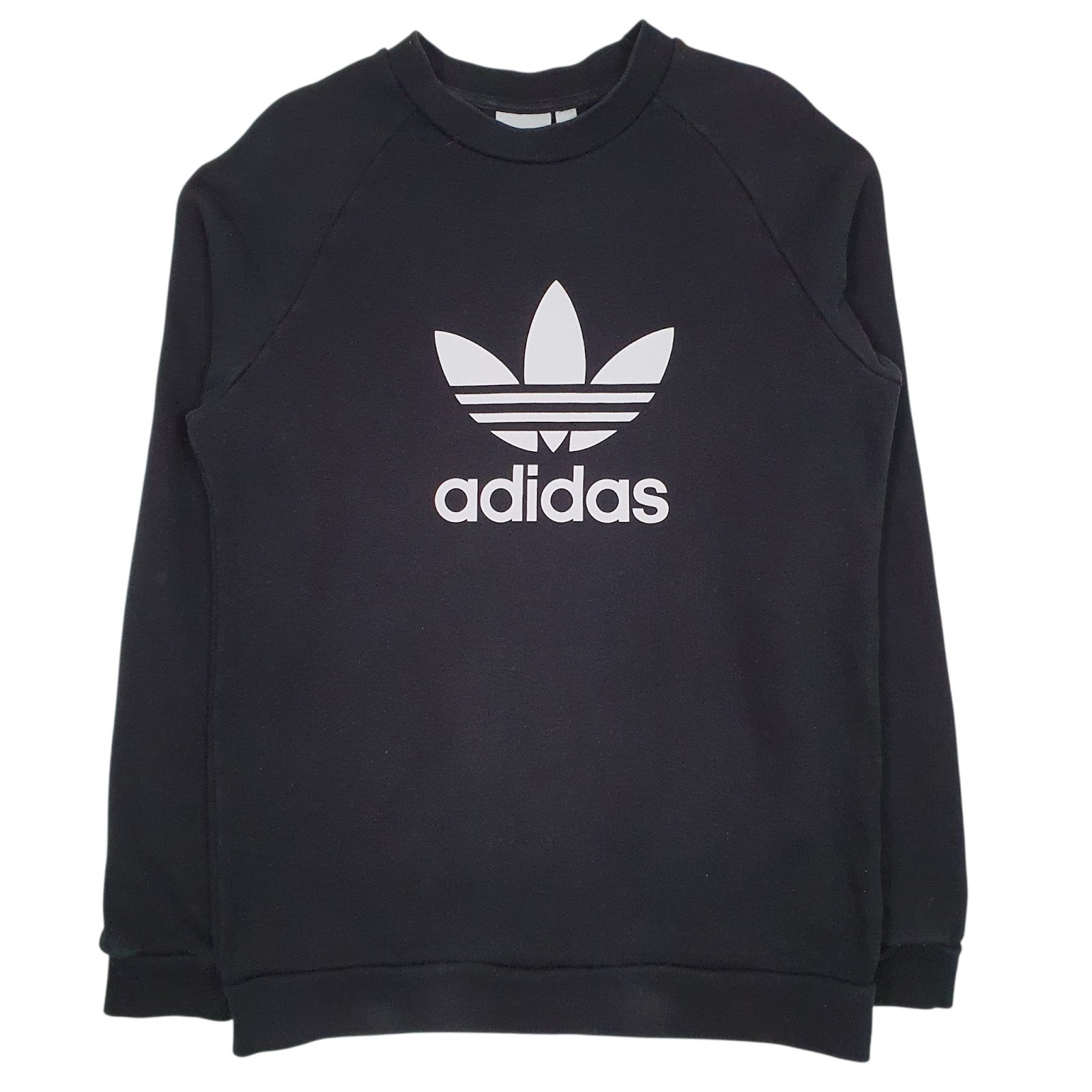 Mens Black Adidas Spellout Crewneck Jumper