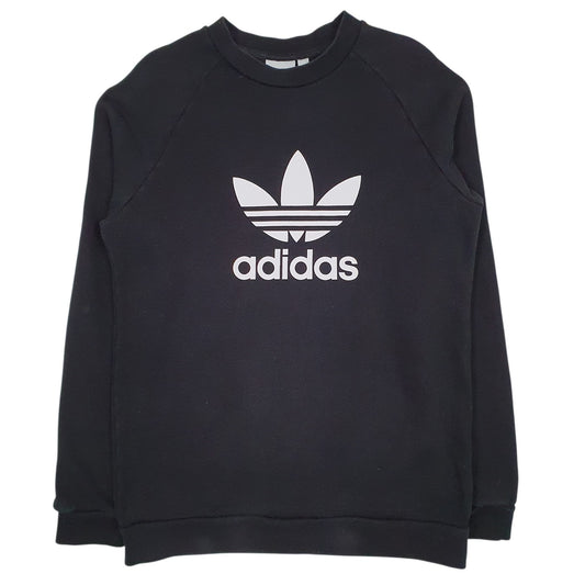 Mens Black Adidas Spellout Crewneck Jumper