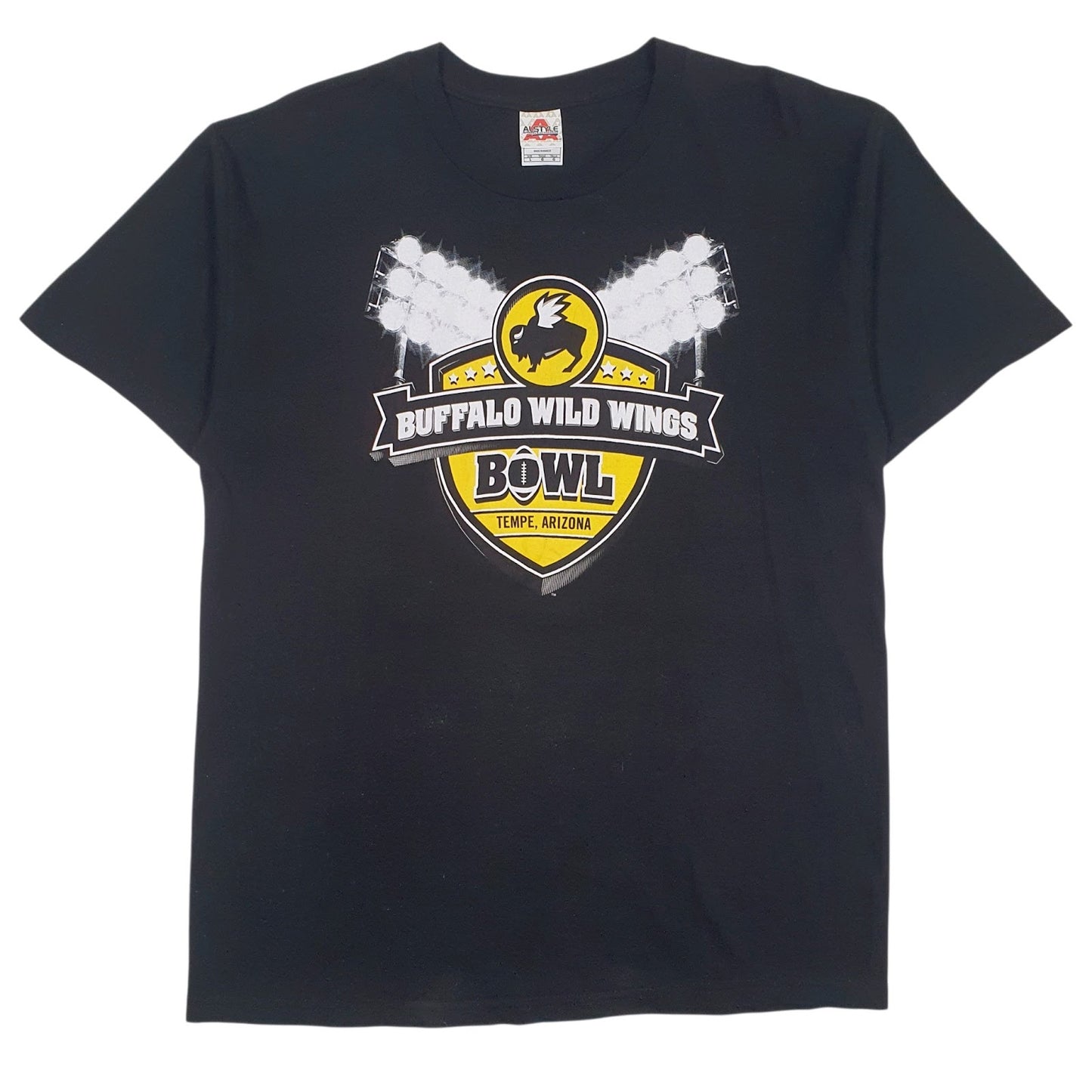 Mens Black Al Style Buffalo Wild Wings Bowl Short Sleeve T Shirt