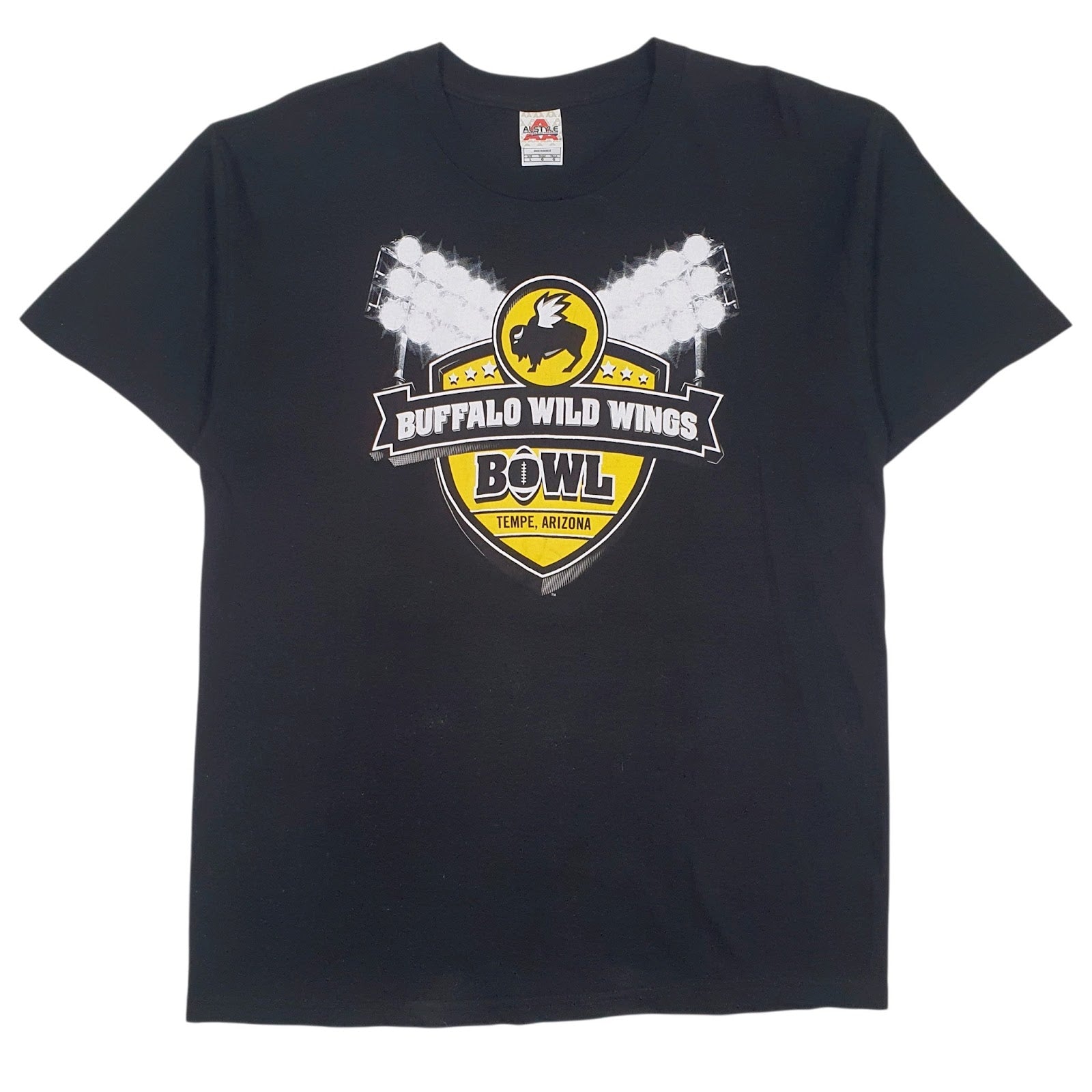 Mens Black Al Style Buffalo Wild Wings Bowl Short Sleeve T Shirt