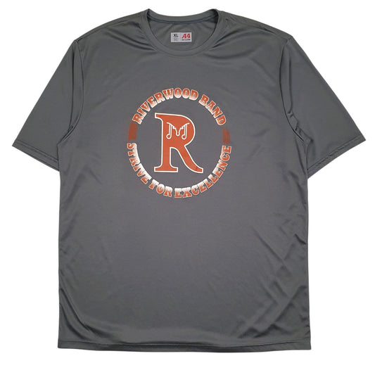 Mens Grey A4 Riverwood Band Active Wear Short Sleeve T Shirt