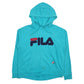 Womens Blue Fila Spellout Hoodie Jumper