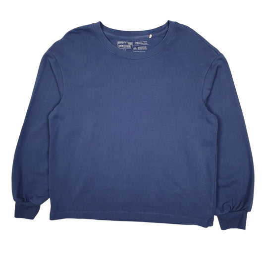 Womens Blue Patagonia Regenerative Organic Pullover Crewneck Jumper
