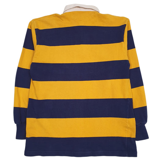 Mens Yellow Barbarian Rugby Crewneck Polo Shirt
