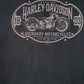 Mens Black Harley Davidson Spellout Graphic Crewneck T Shirt