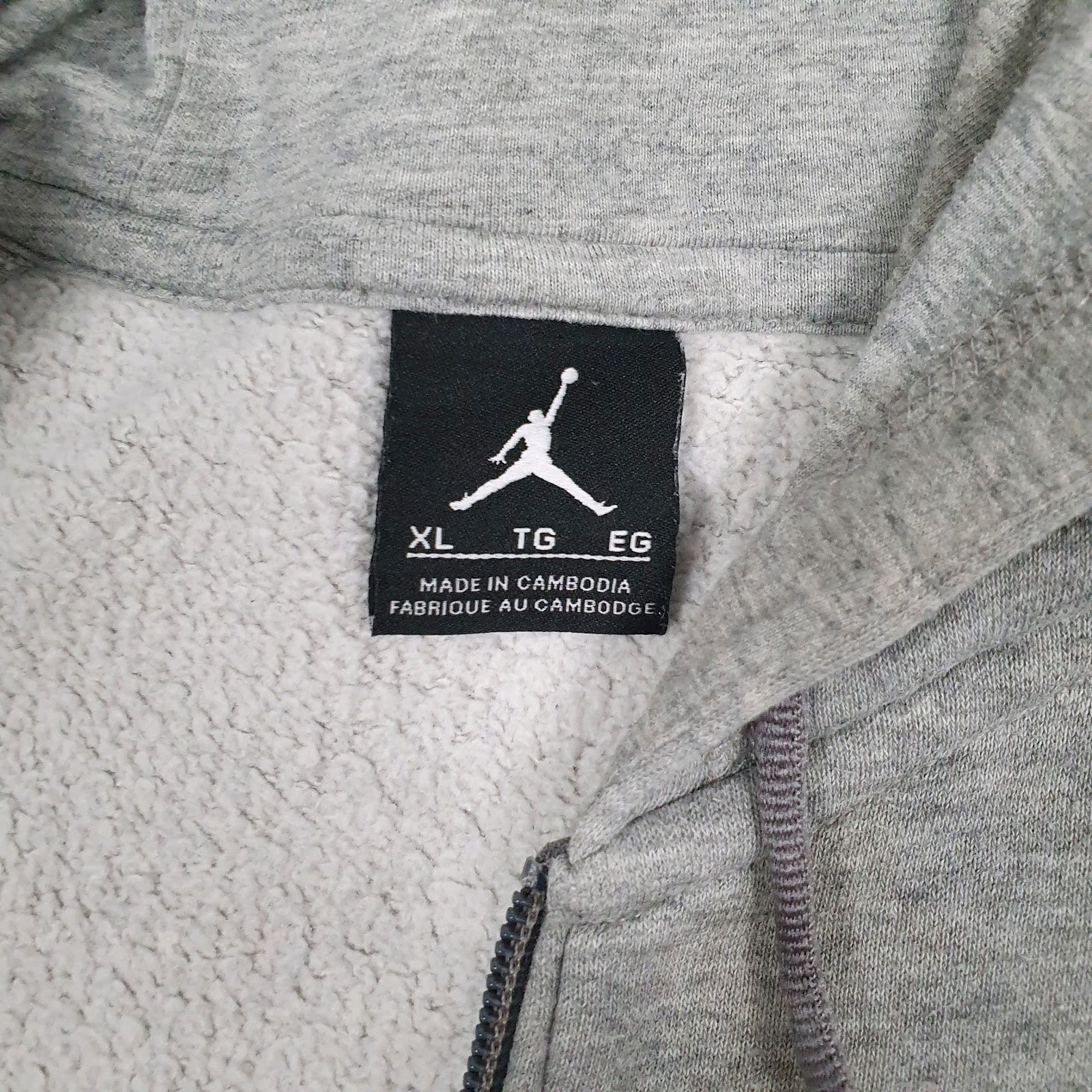 Mens Grey Air Jordan  Full Zip Jumper