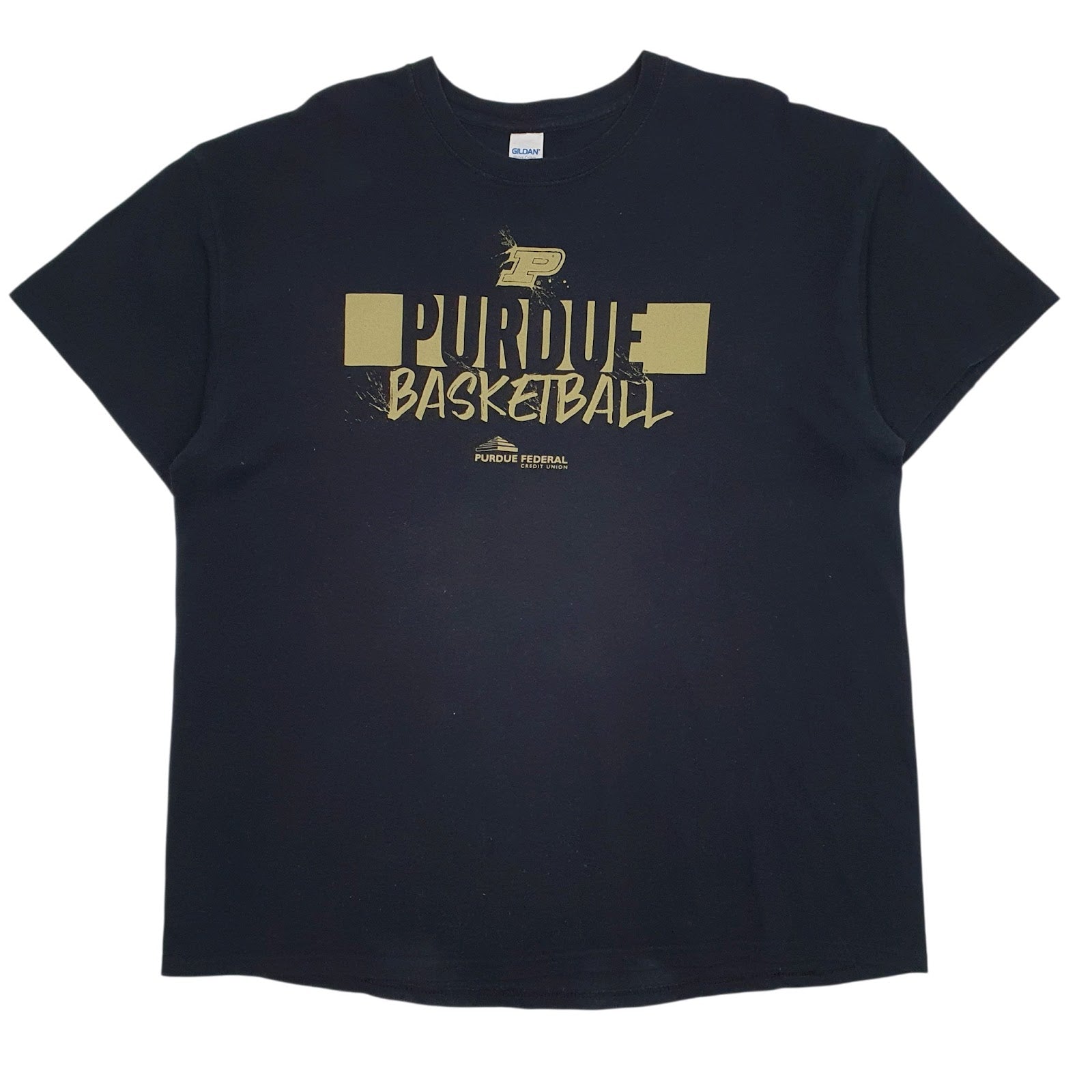 Mens Black Gildan Purdue Basketball Short Sleeve T Shirt