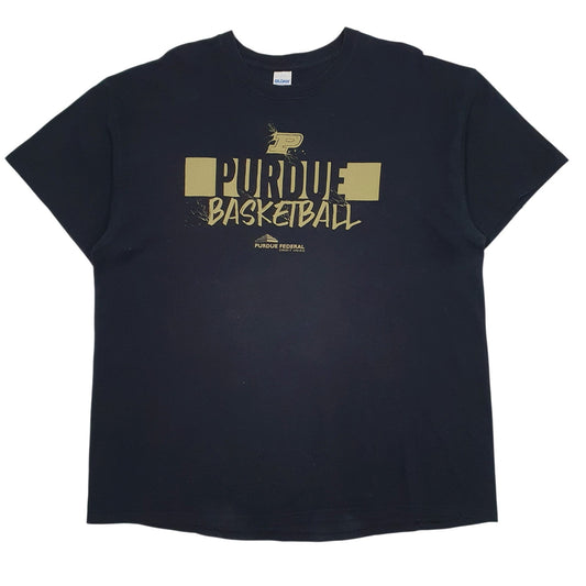 Mens Black Gildan Purdue Basketball Short Sleeve T Shirt