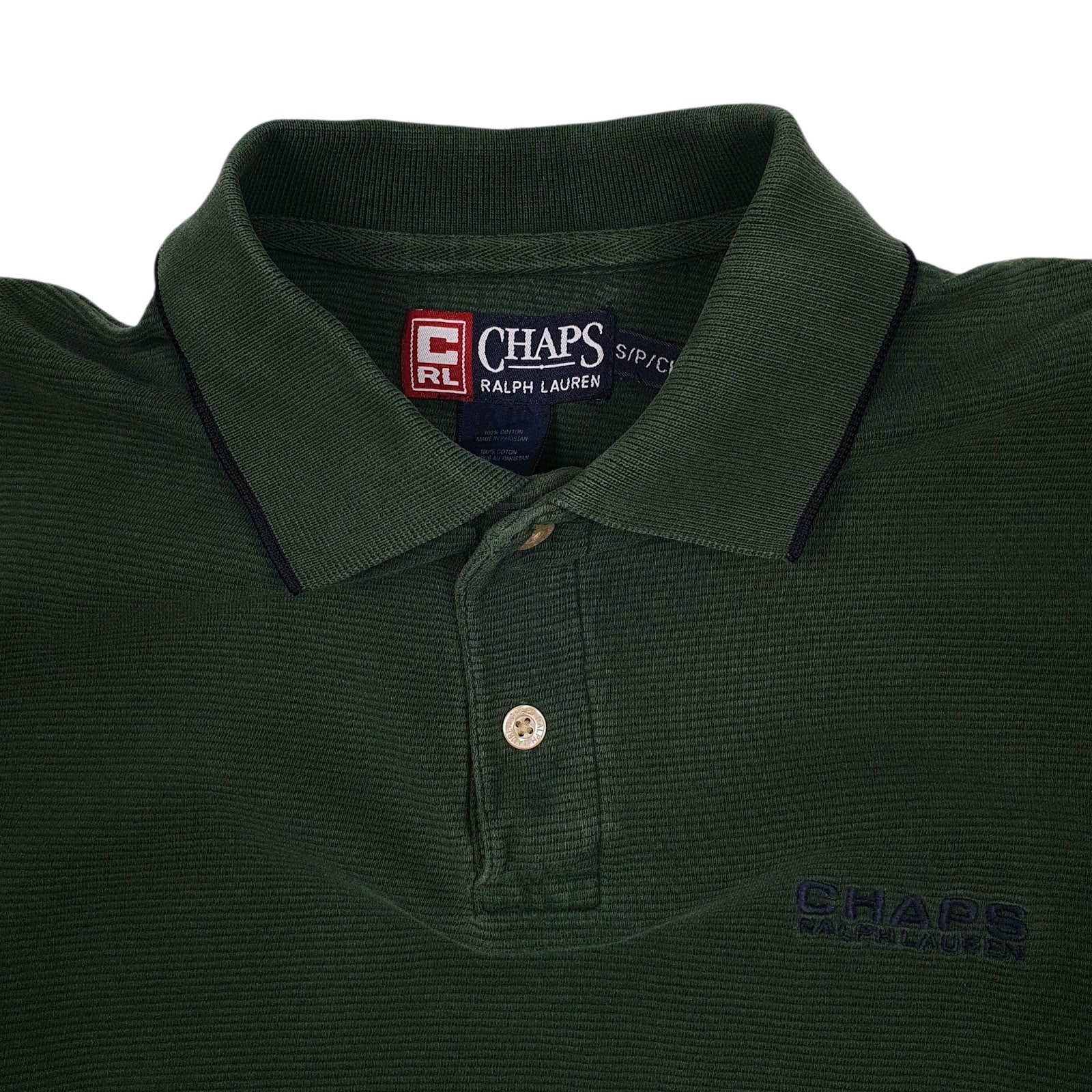 Mens Green Ralph Lauren Vintage 90s Quarter Zip Polo Shirt