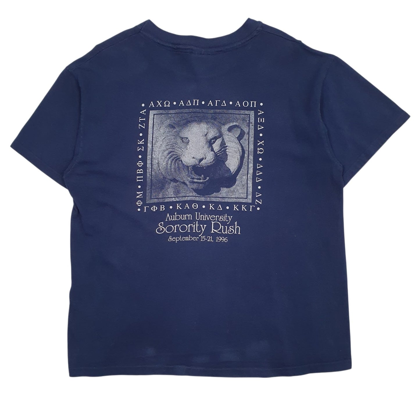 Mens Navy Hanes Vintage 90s Made In USA  T Shirt