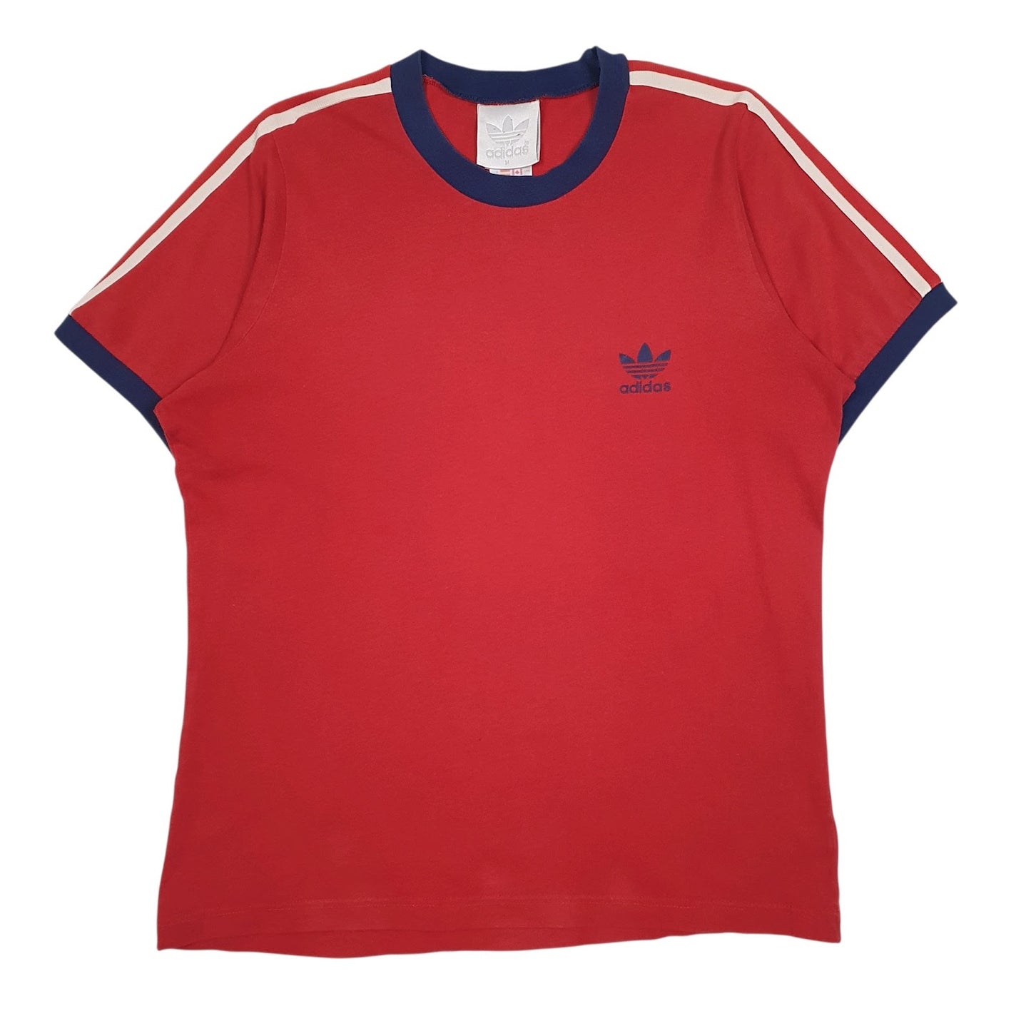Mens Red Adidas Vintage 00s Short Sleeve T Shirt