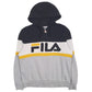 Mens Grey Fila Spellout Hoodie Jumper