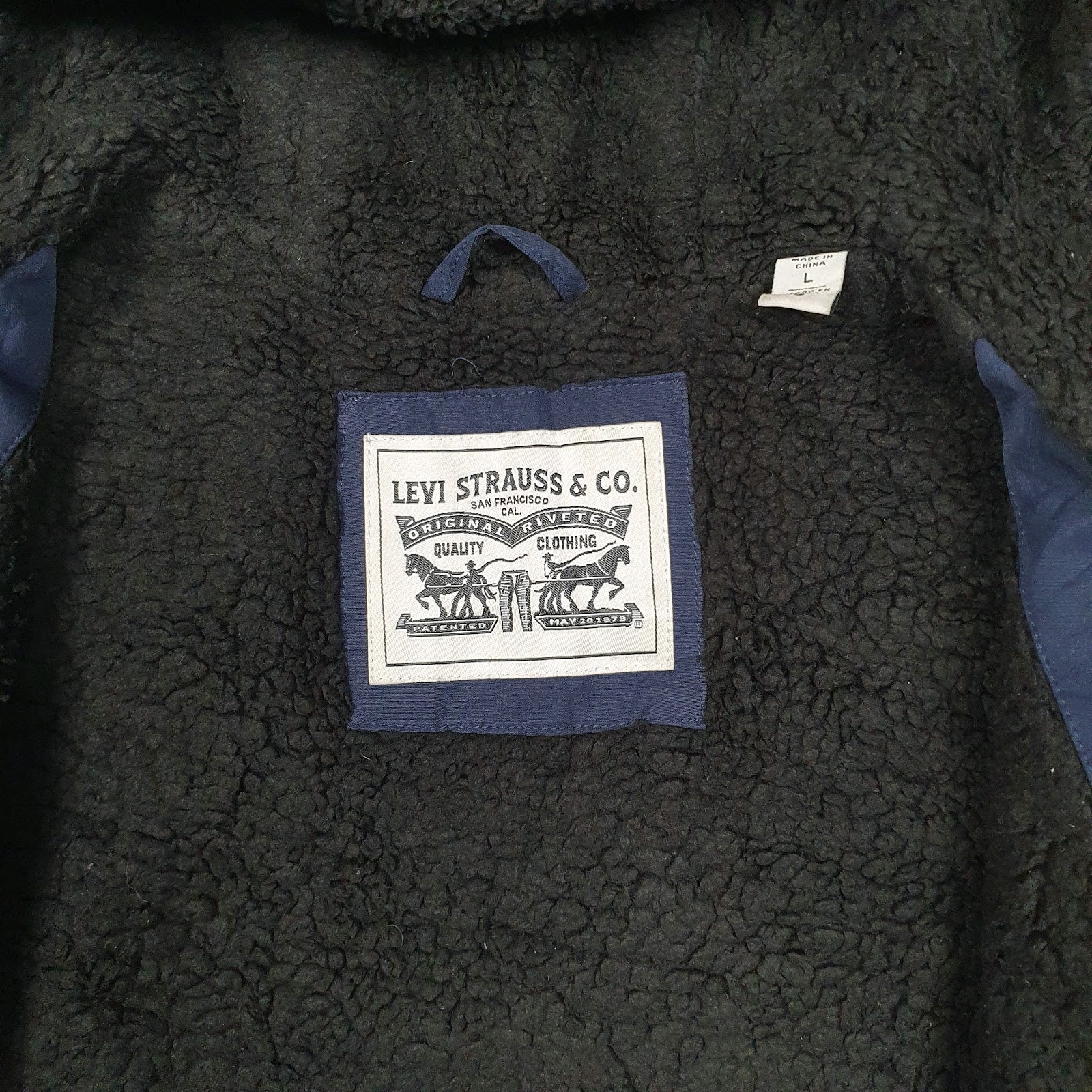 Mens Navy Levis Softshell Hoodie Active  Coat