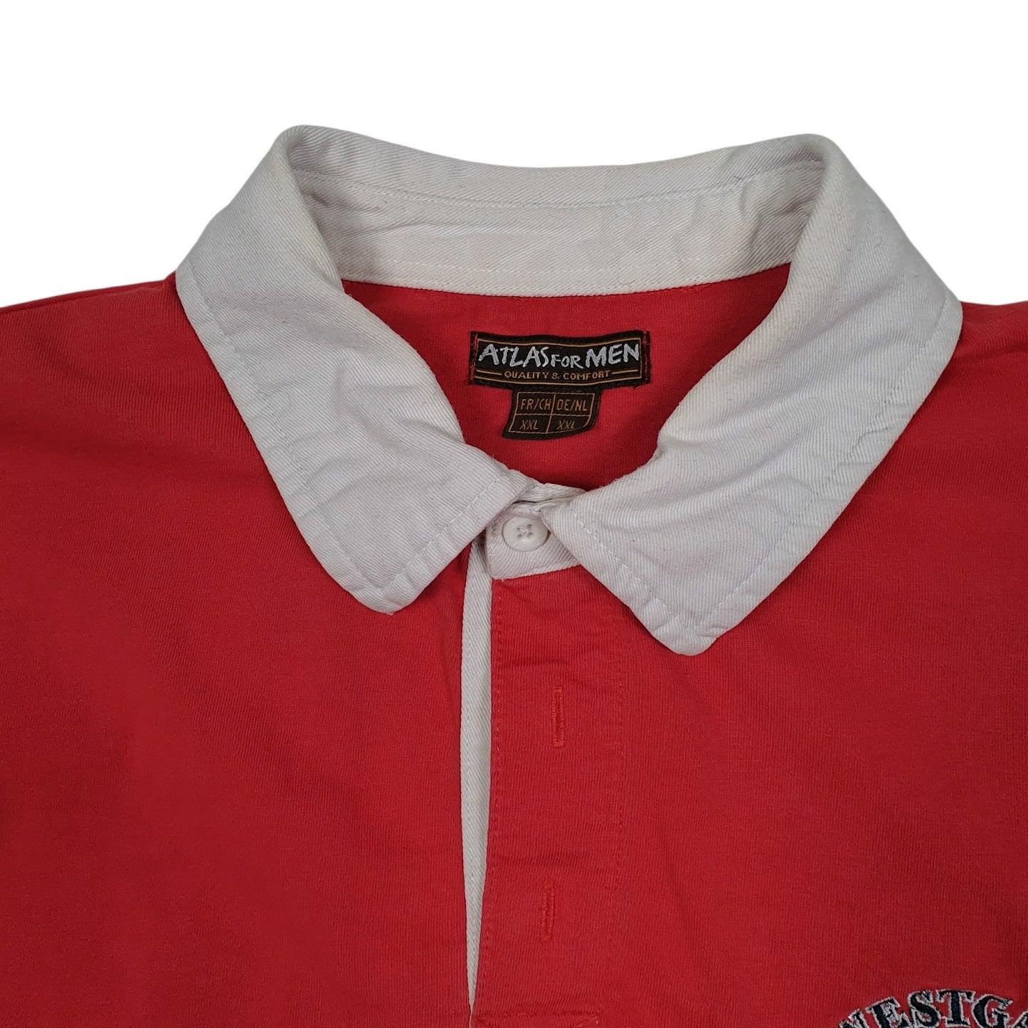 Mens Red Atlas Rugby  Polo Shirt