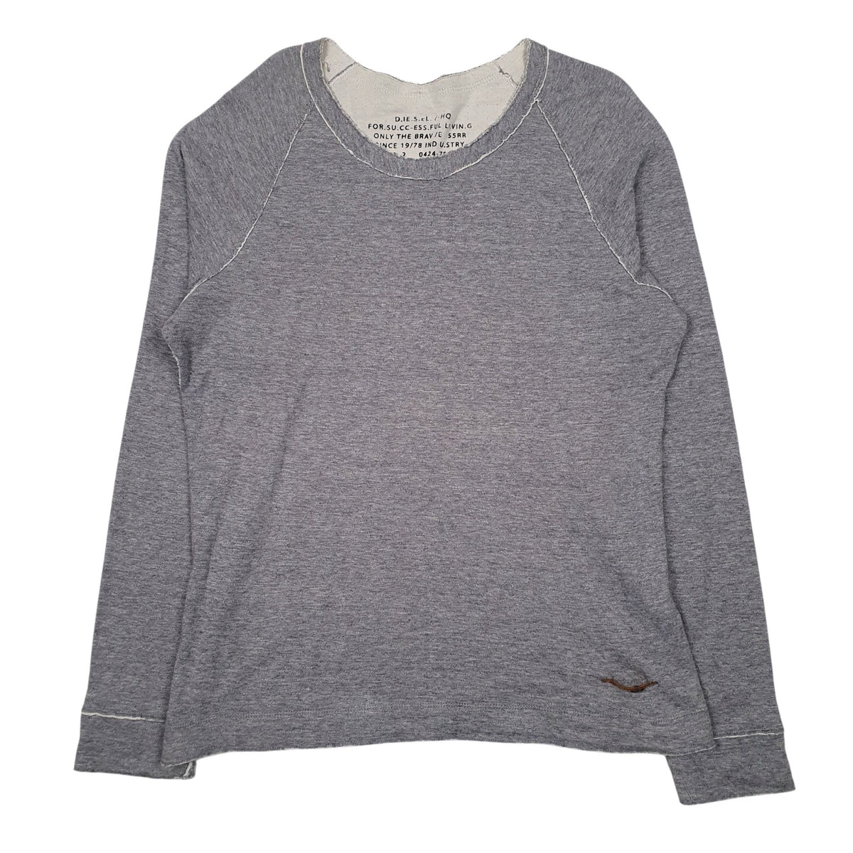 Mens Grey Diesel Distressed Crewneck Jumper