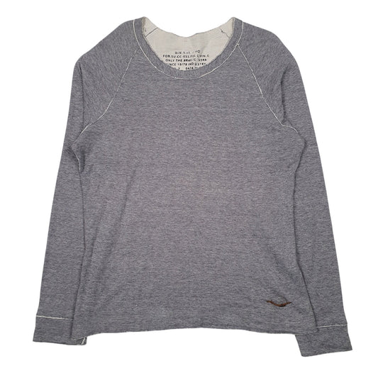 Mens Grey Diesel Distressed Crewneck Jumper