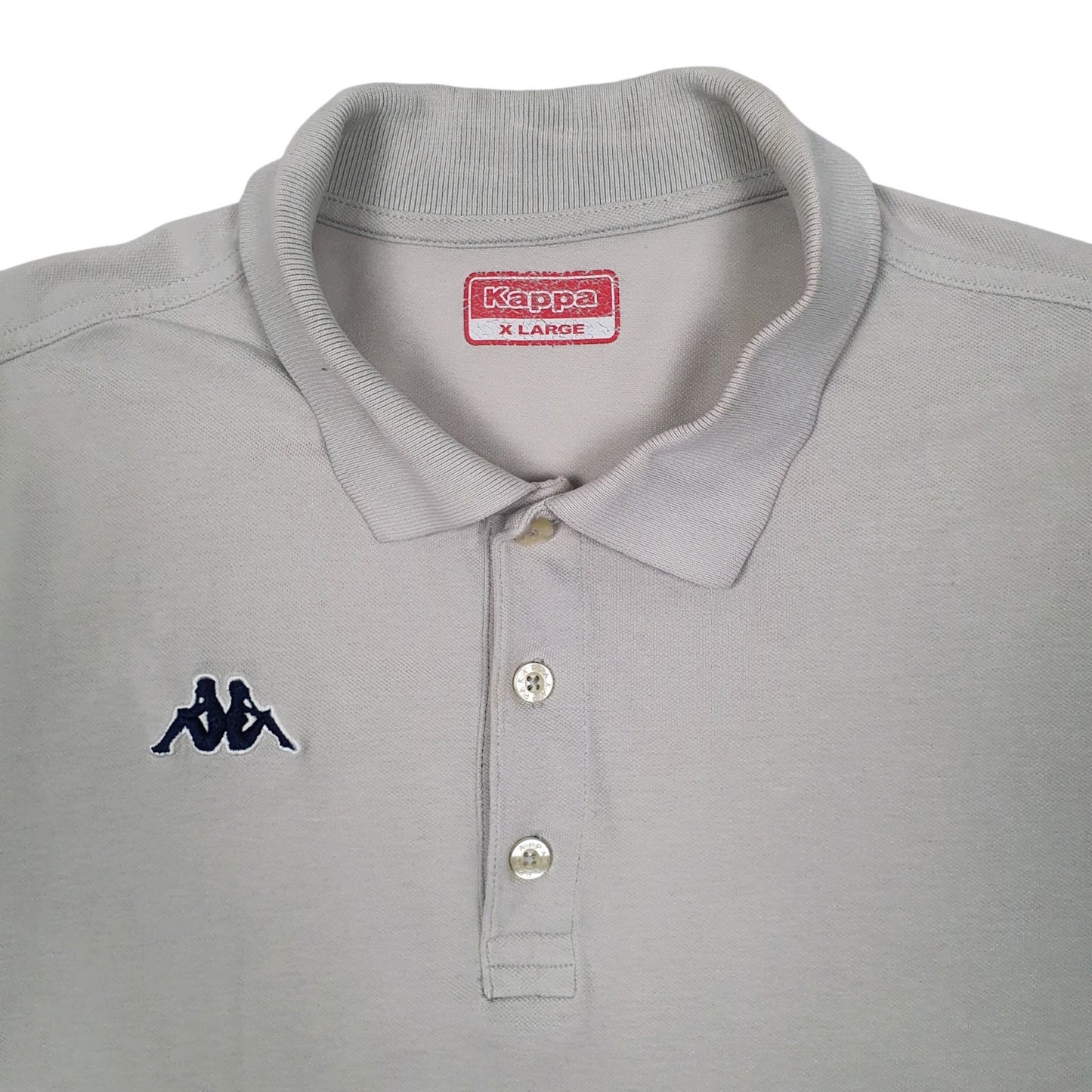 Mens Grey Kappa  Hoodie Polo Shirt