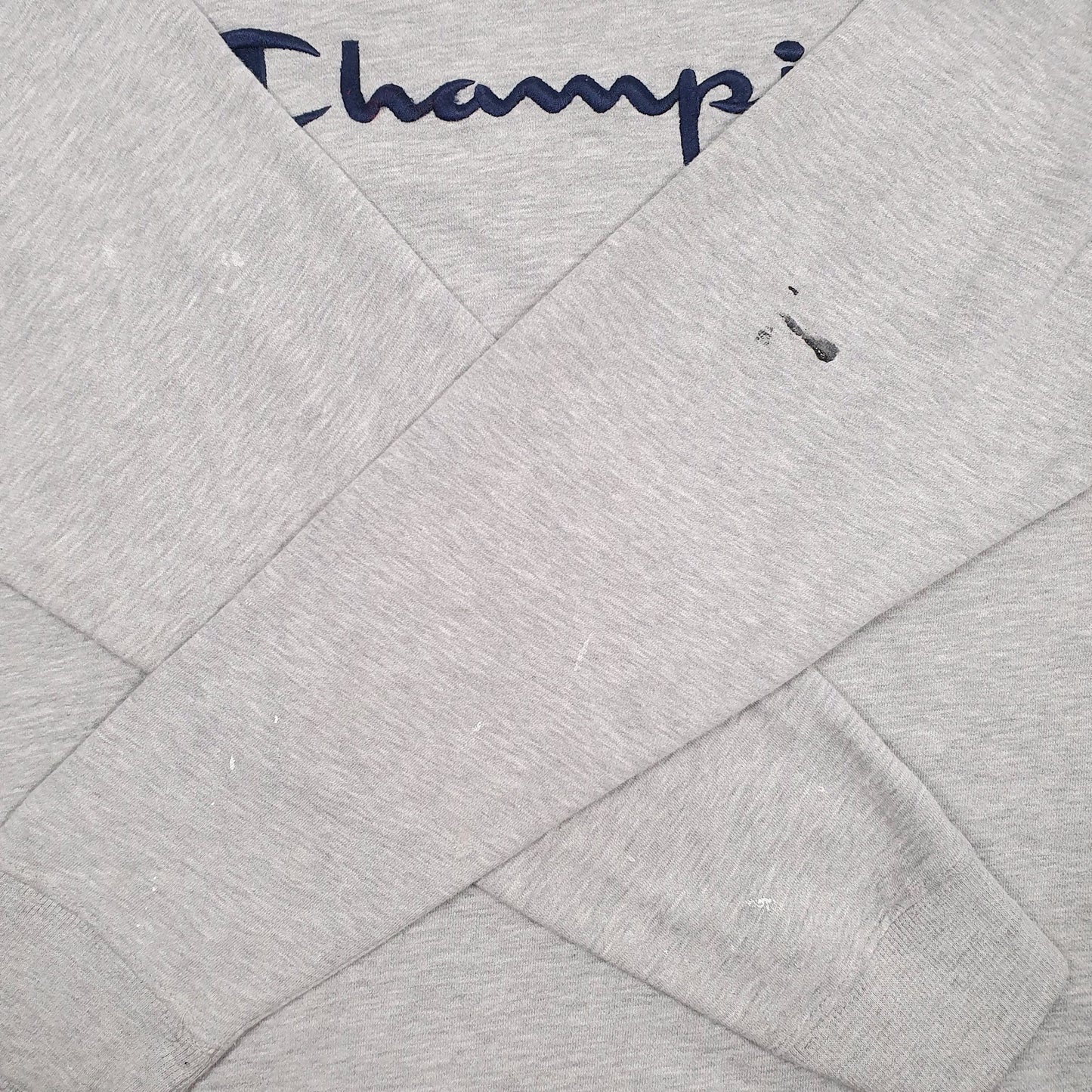 Mens Grey Champion Spellout Crewneck Jumper