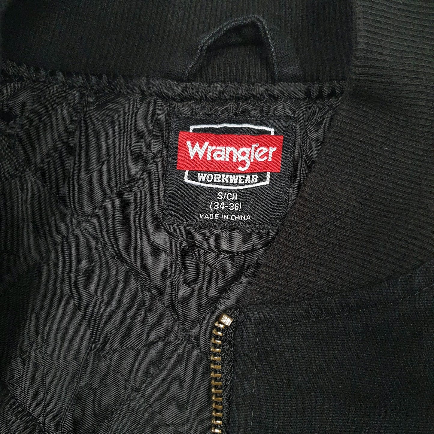 Mens Black Wrangler Workwear Padded  Coat