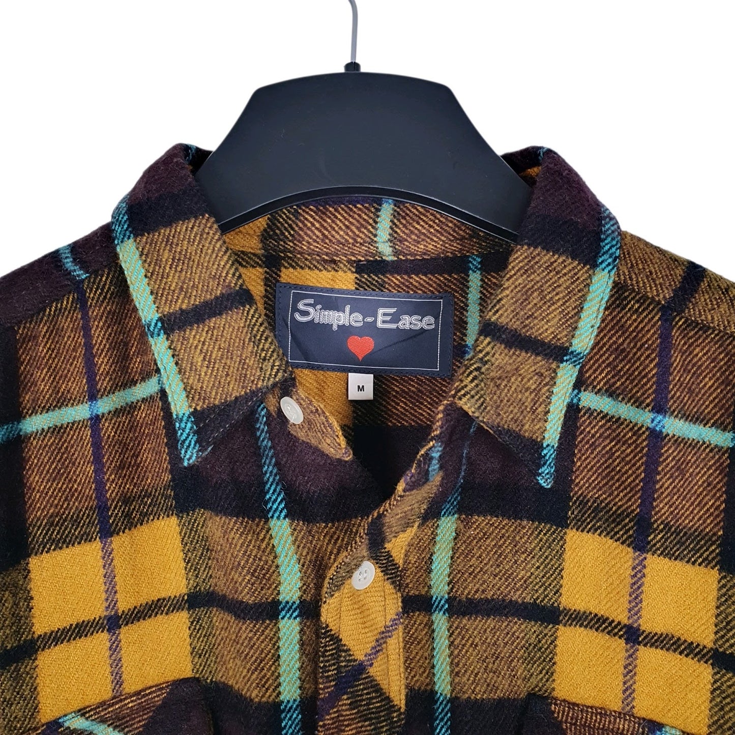 Mens Orange Simple Ease Plaid Flannel  Shirt