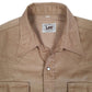 Mens Beige Lee Vintage 80s Cordoroy Western Pearl Snap  Shirt