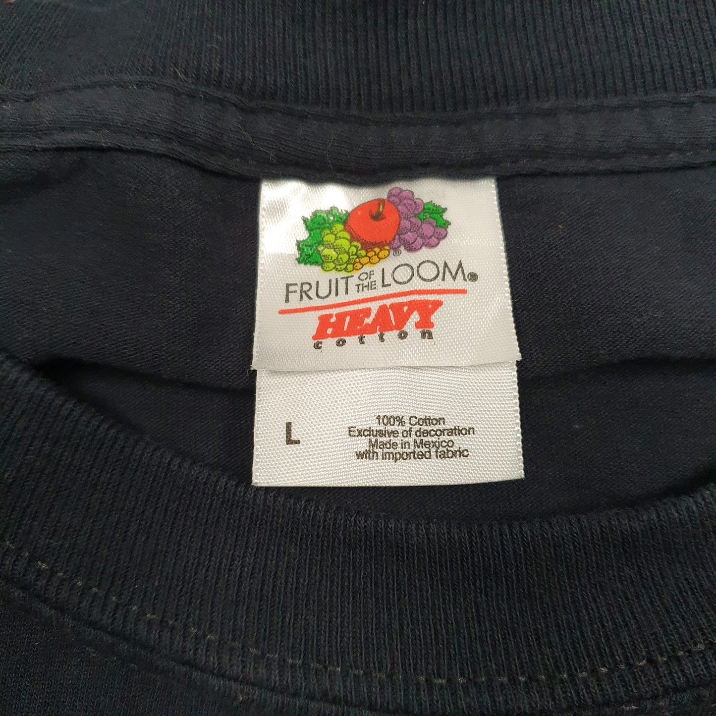 Mens Black Fruit Of The Loom   T Shirt