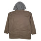 Mens Brown Wrangler Chore Windbreaker Hoodie Padded  Coat