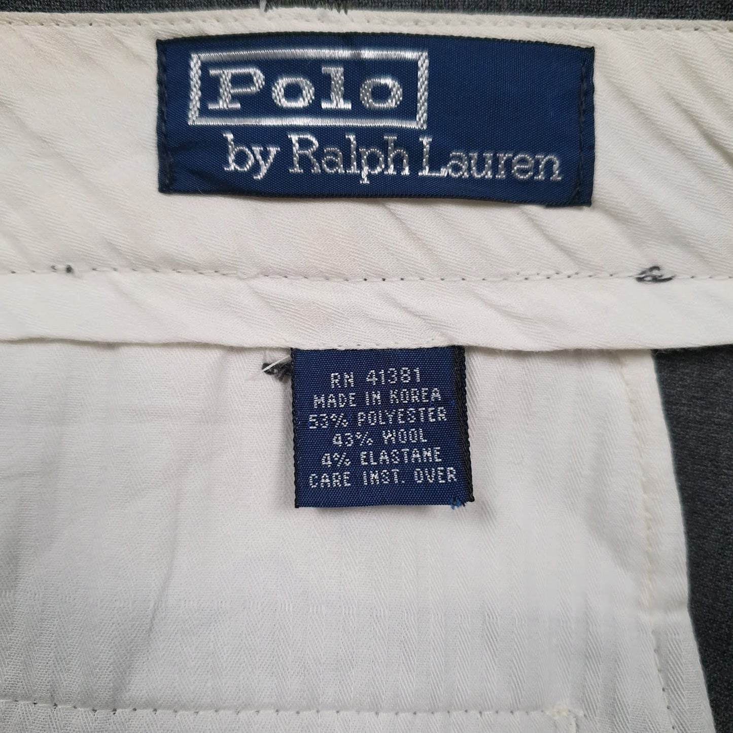 Mens Grey Polo Ralph Lauren Pleated  Trousers