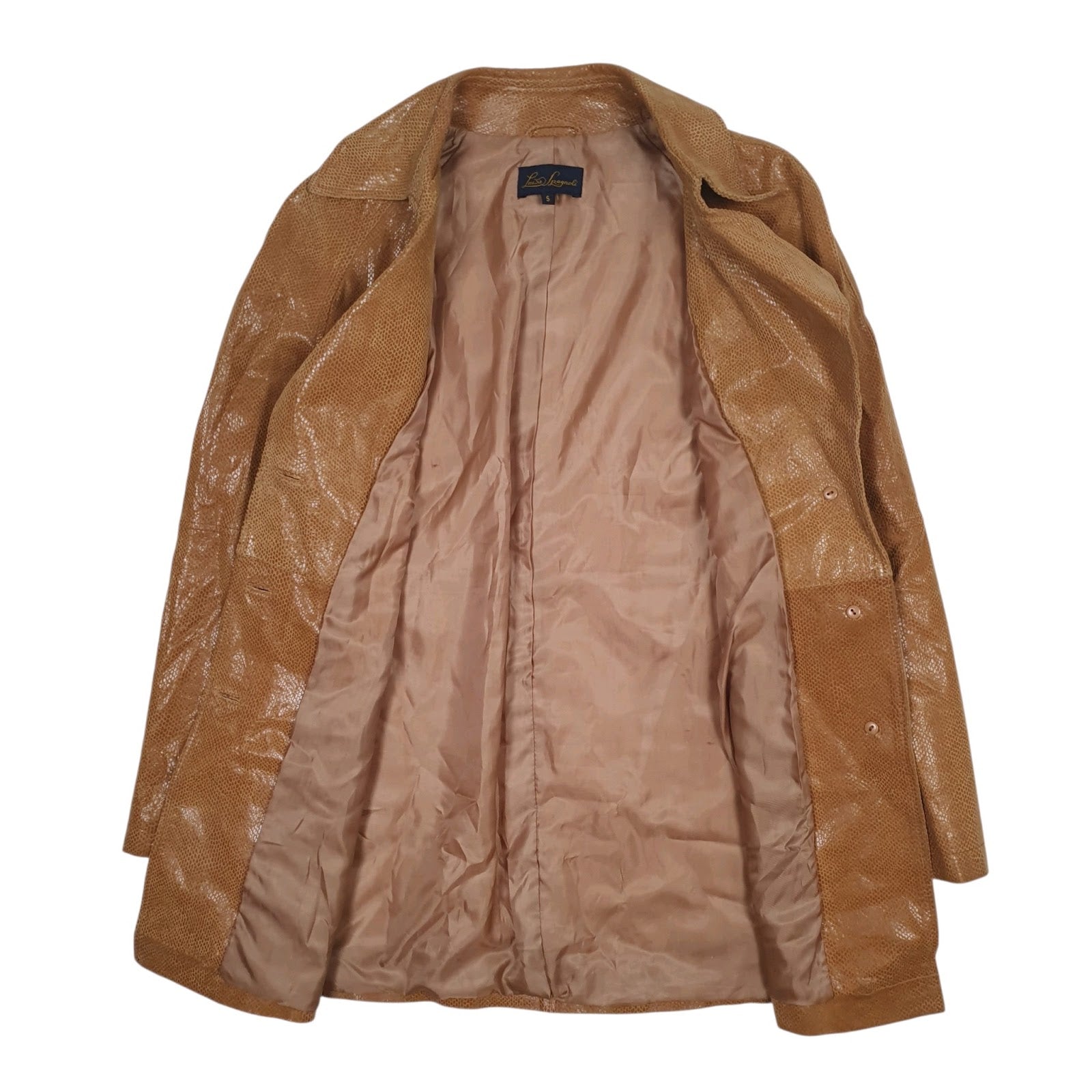 Womens Brown Luisa Spagnoli Snakeskin Lizard Skin Blazer Chore  Coat