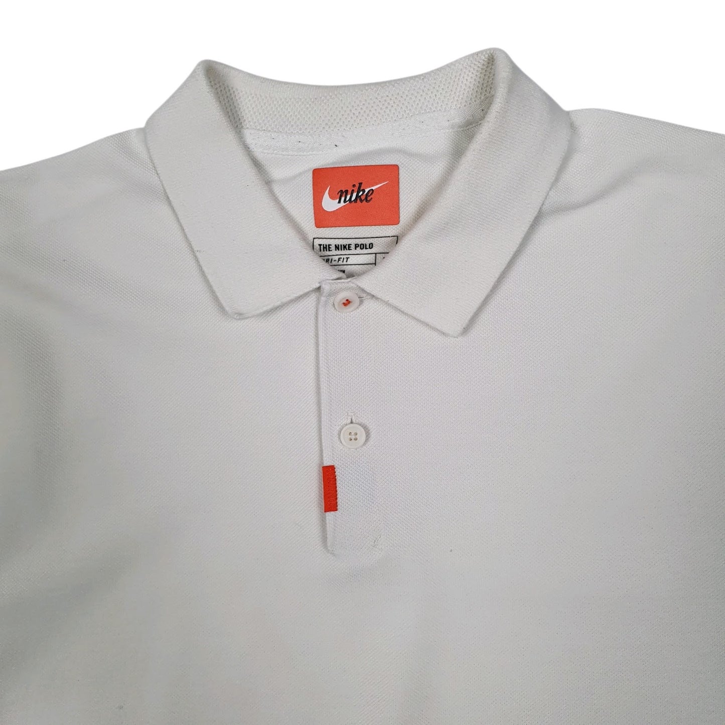 Mens White Nike Dri Fit Cardigan Polo Shirt
