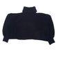 Womens Black Unbranded Knit Cropped Oversized Turtle Neck Jumper