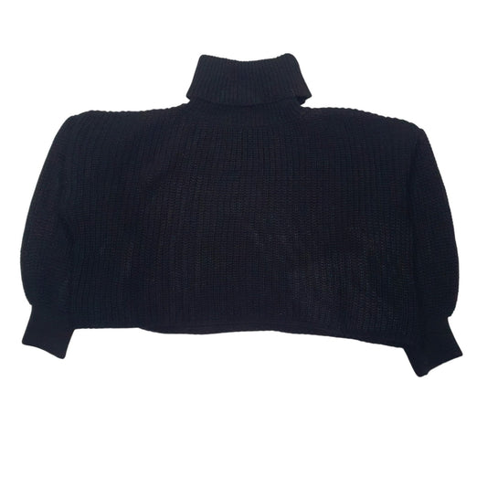 Womens Black Unbranded Knit Cropped Oversized Turtle Neck Jumper