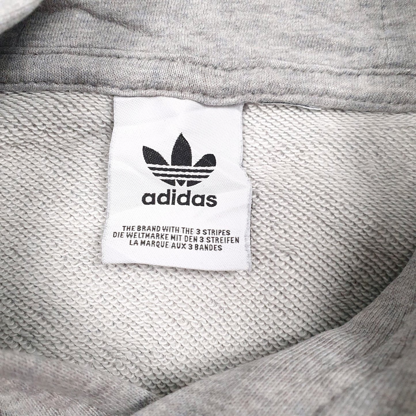 Mens Grey Adidas Spellout Hoodie Jumper