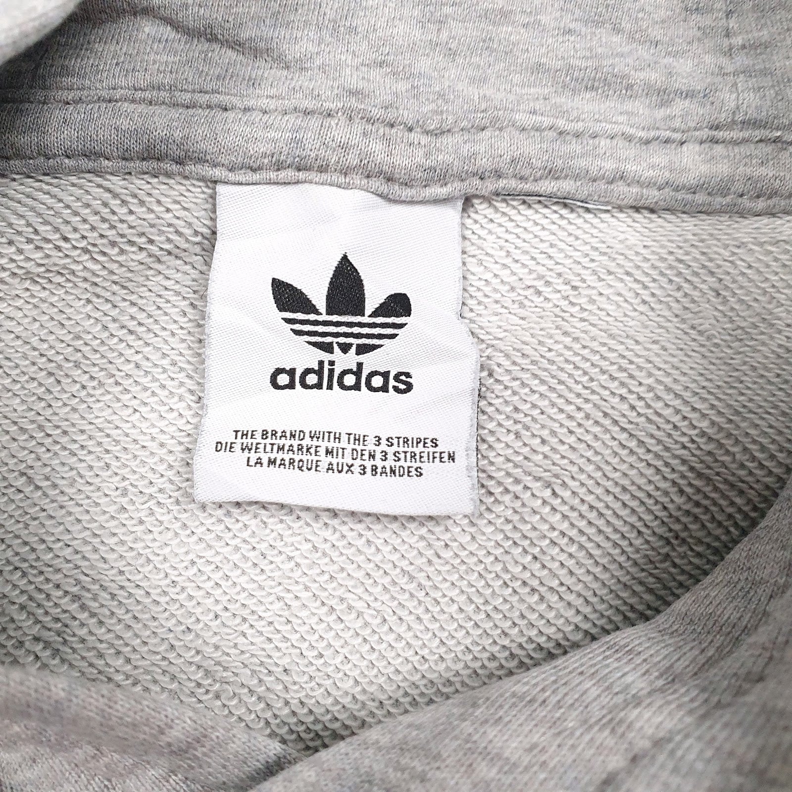 Mens Grey Adidas Spellout Hoodie Jumper