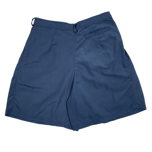 Womens Blue Leeda Double Pleated  Shorts