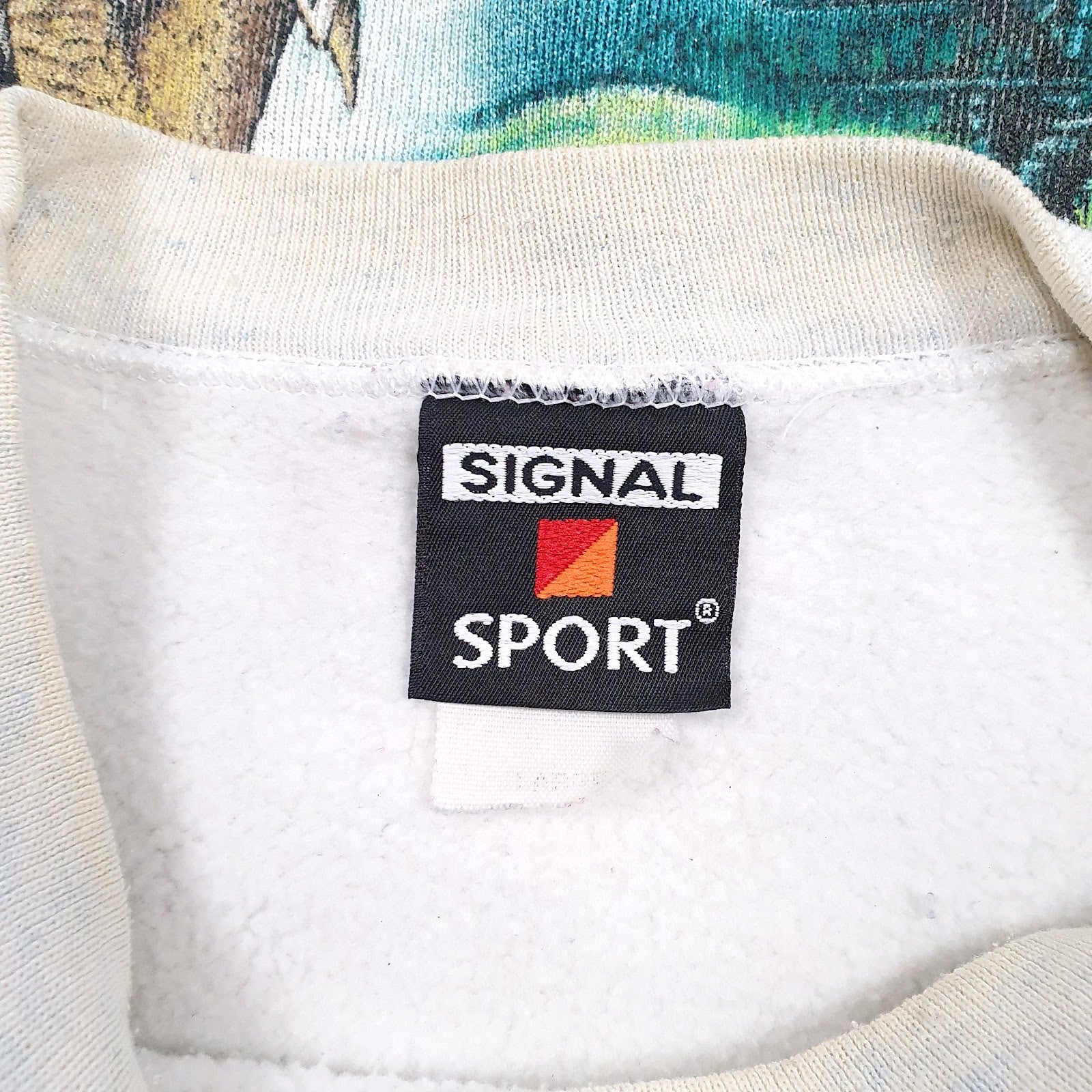 Mens Grey Signal Sport Graphic Vintage 90s Made In USA Crewneck Jumper