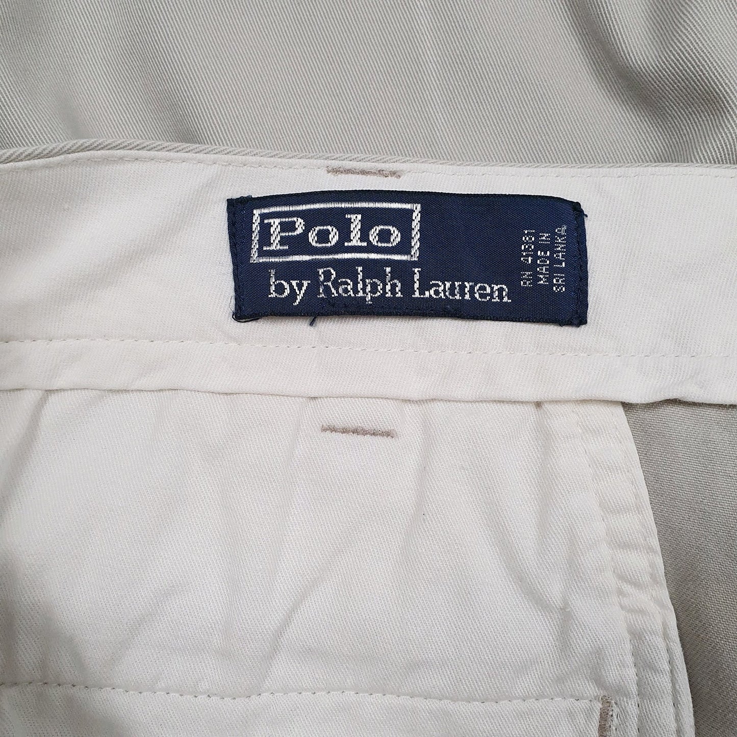 Mens Beige Polo Ralph Lauren Pleated  Trousers